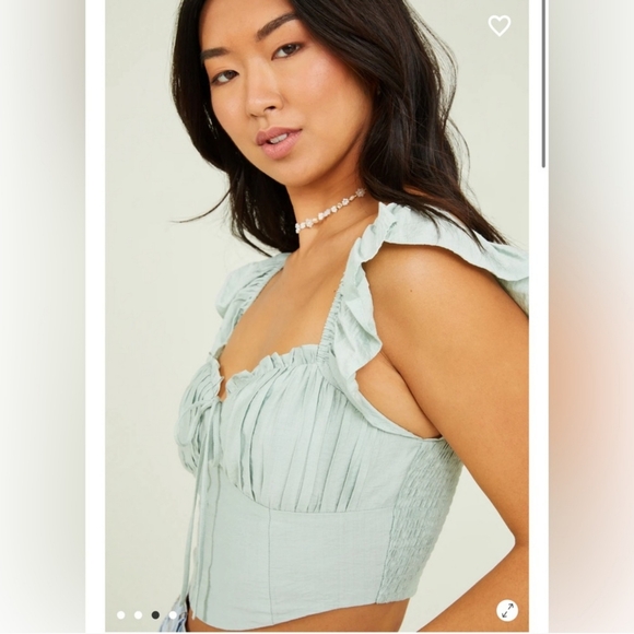 Altar'd State Light Green Ruffle Top - Picture 2 of 8